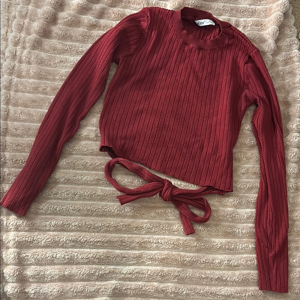 Women's Ribbed Knit Top - Red
